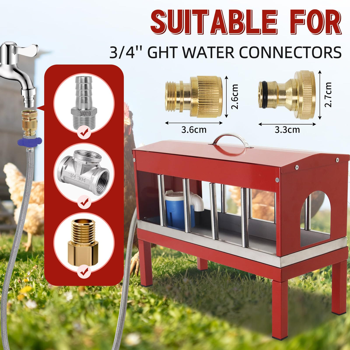 Automatic Chicken Waterer with Detachable Legs R493689