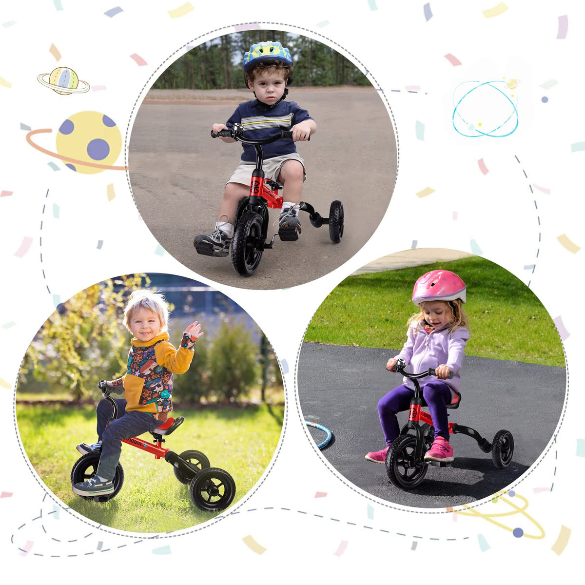 Tricycle for Toddlers 2-5 Years, 3 in 1 Folding Bike K24424