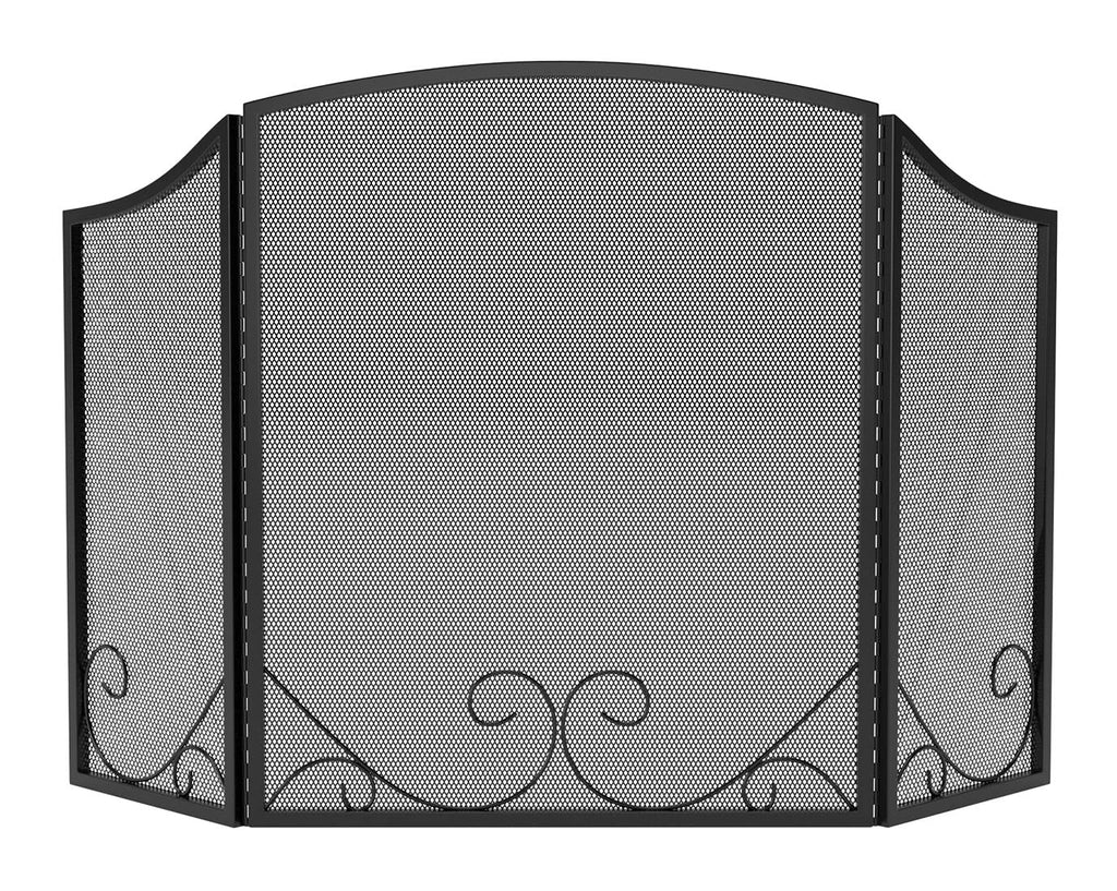 Black Wrought Iron Fireplace Screen P12288