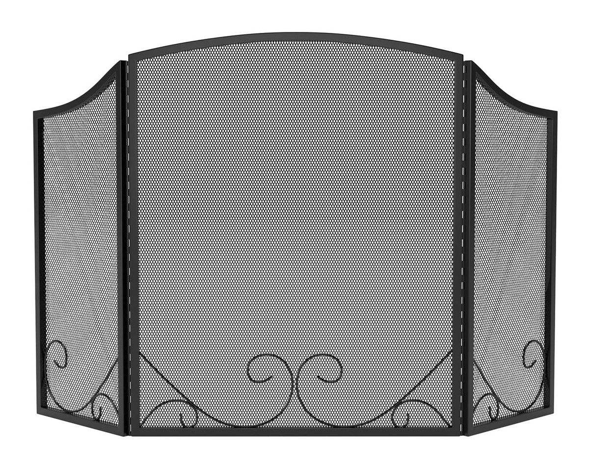 Black Wrought Iron Fireplace Screen P12288