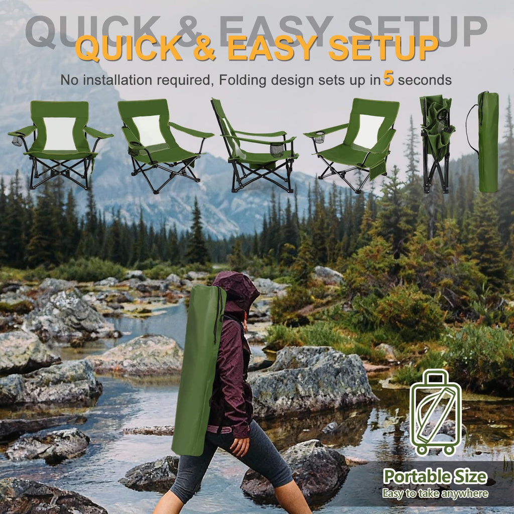 Green Folding Camping Chair 2 Pack C874