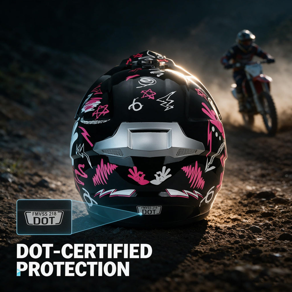 Youth Dirt Bike Helmet DOT Full Face Motocross 4-Piece Set A5223