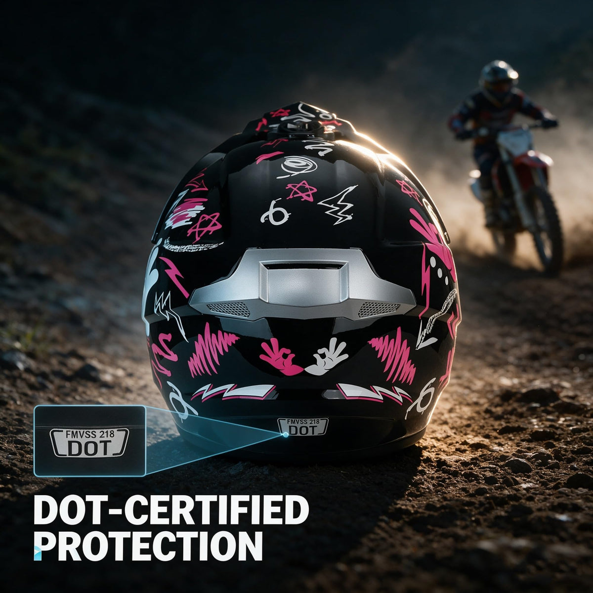 Youth Dirt Bike Helmet DOT Full Face Motocross 4-Piece Set A5223