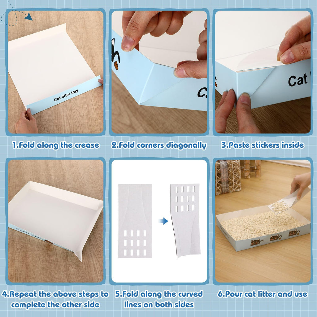 30 Pack Disposable Litter Boxes with Scoop G815