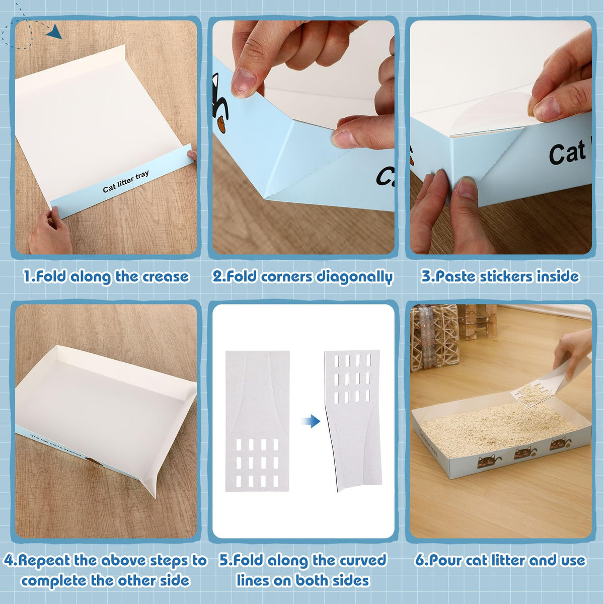 30 Pack Disposable Litter Boxes with Scoop G815