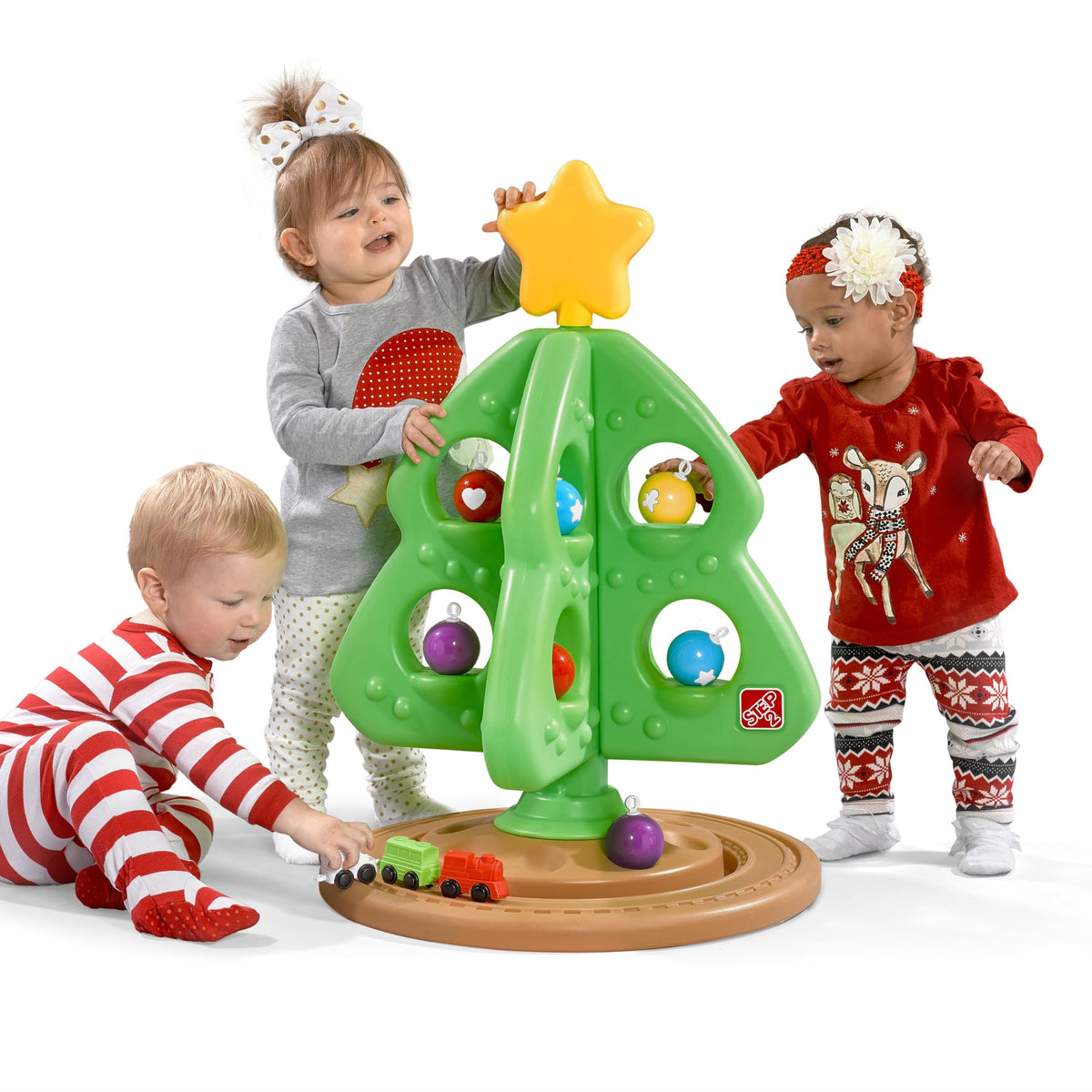 Kids Interactive Holiday Tree with 12 Colorful Plastic Ornaments X4304