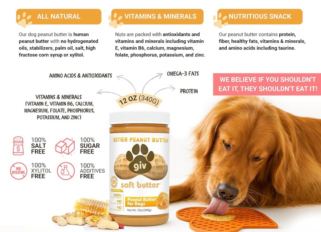 All Natural Peanut Butter 12oz Jar, 4oz Pouch & Lick Mat N364152