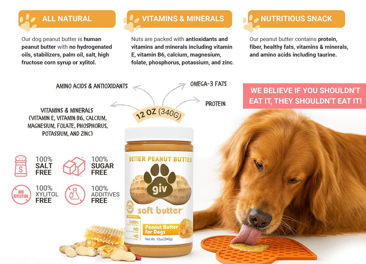 All Natural Peanut Butter 12oz Jar, 4oz Pouch & Lick Mat N364152