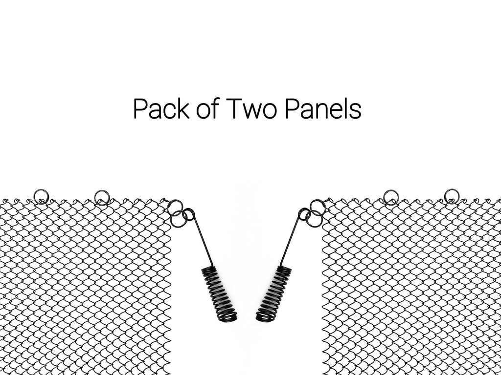 Black Fireplace Mesh Screen Curtain, Two Panels U3294