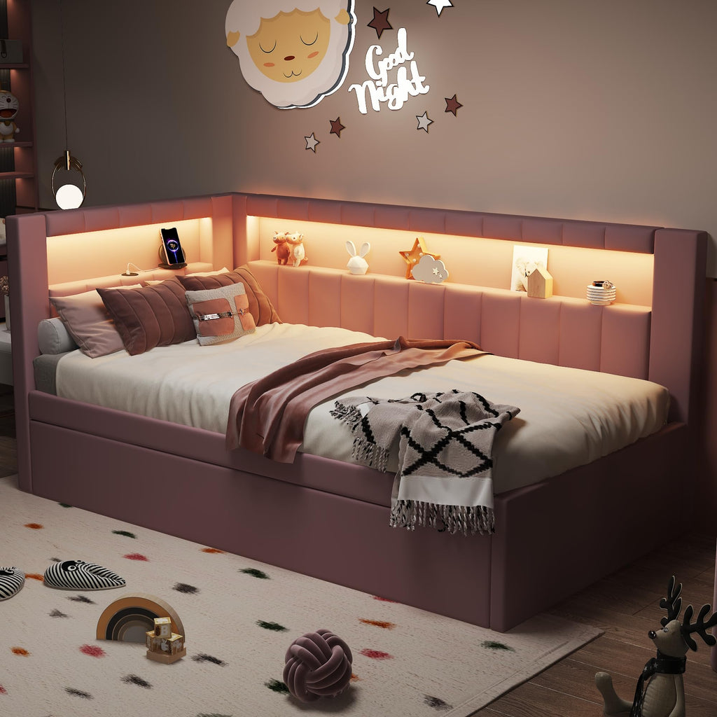Pink Twin Size Daybed with Trundle B874989