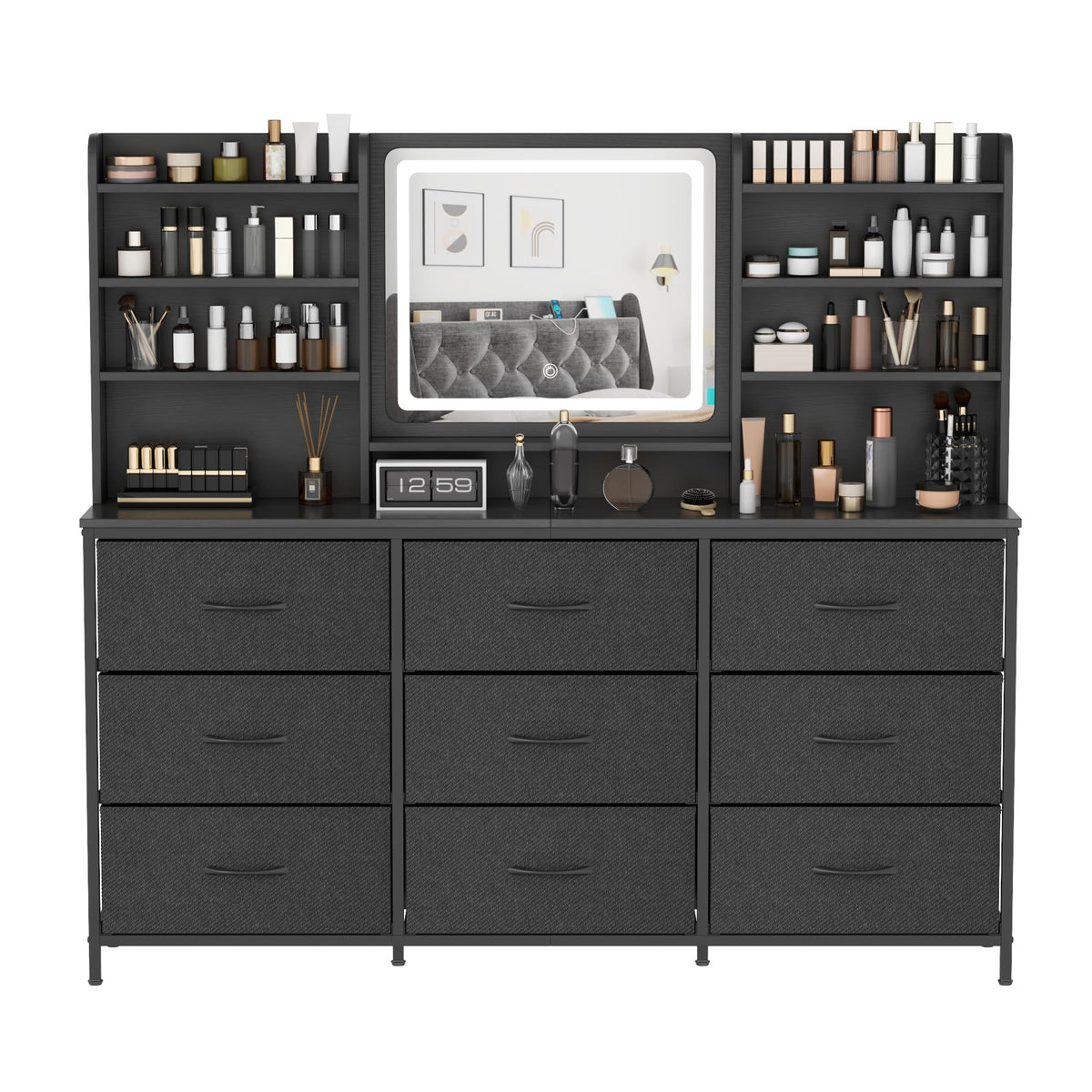 9 Drawer Dresser with LED Mirror F5586