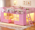 Twin Over Twin Bunk Bed with 8 Drawers & Bookshelf D17288