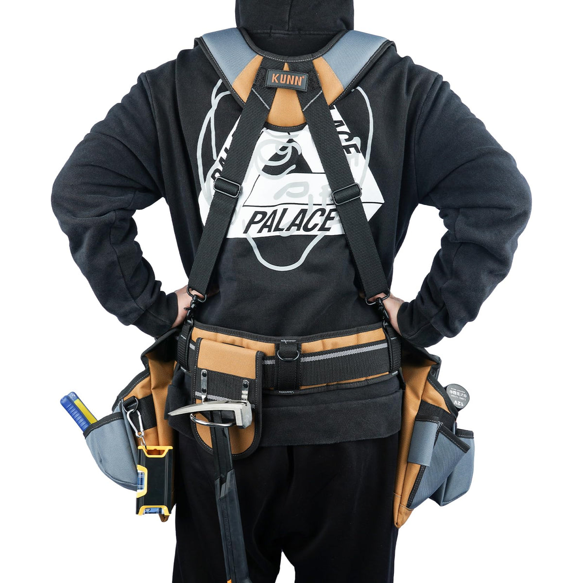 Khaki Carpenter Tool Belt with Suspenders G94317