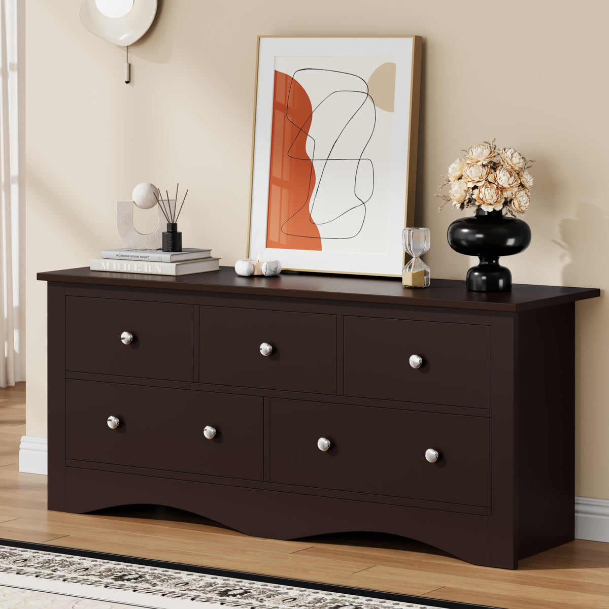 Brown 5 Drawer Dresser D8623