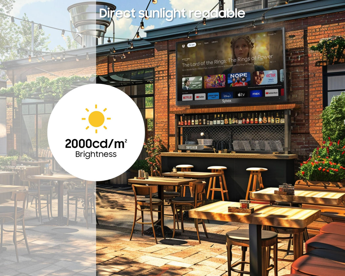 55 inch Smart QLED Outdoor TV with Rolling Stand Q999