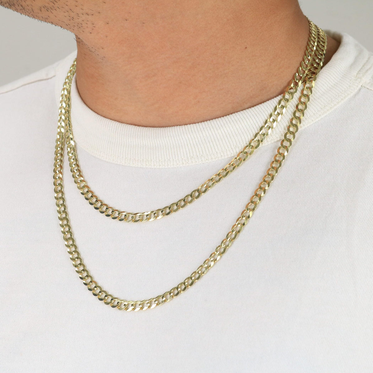 10k Yellow Gold Cuban Curb Link Chain Necklace E3907