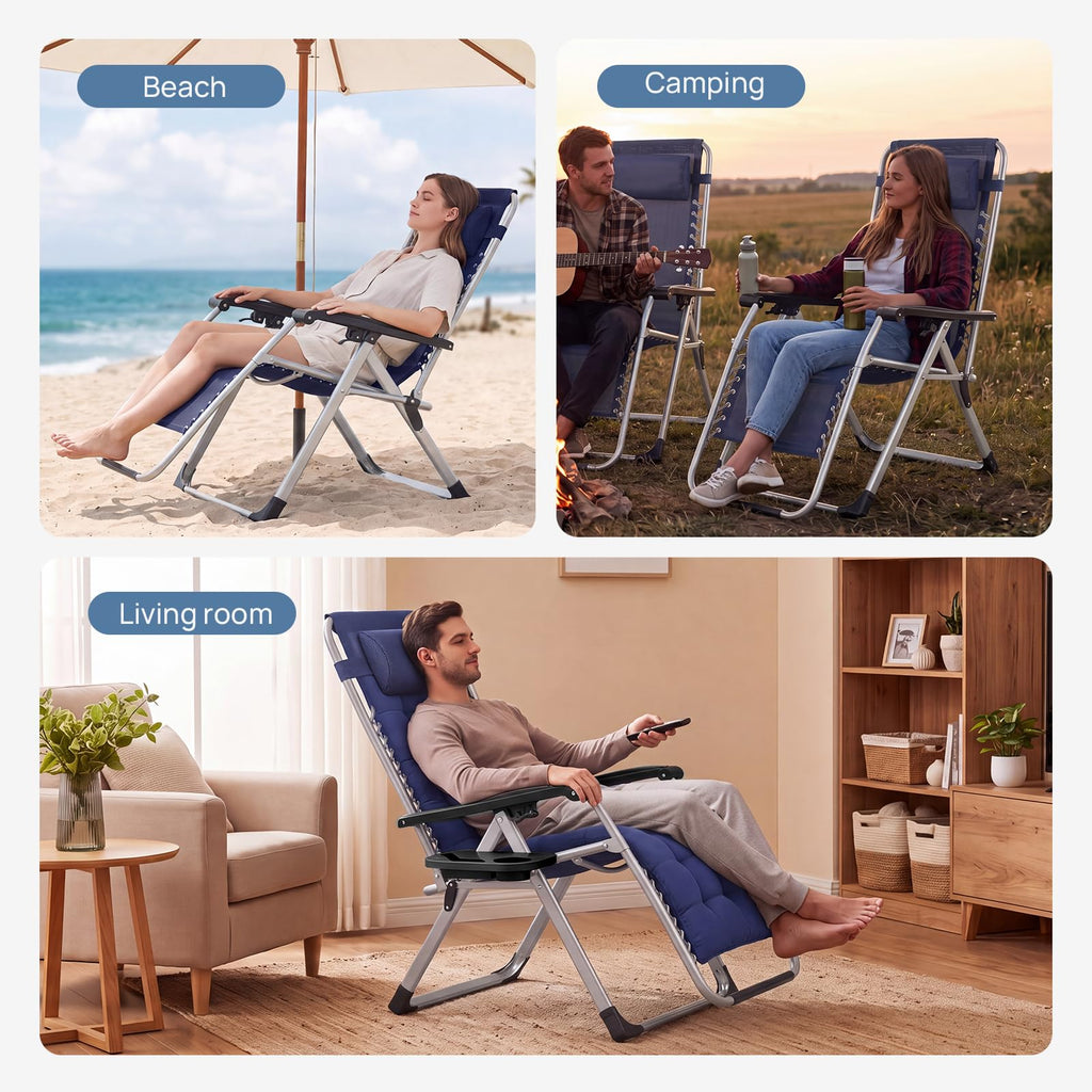 Zero Gravity Chairs Set of 2 with Cup Holder J533730