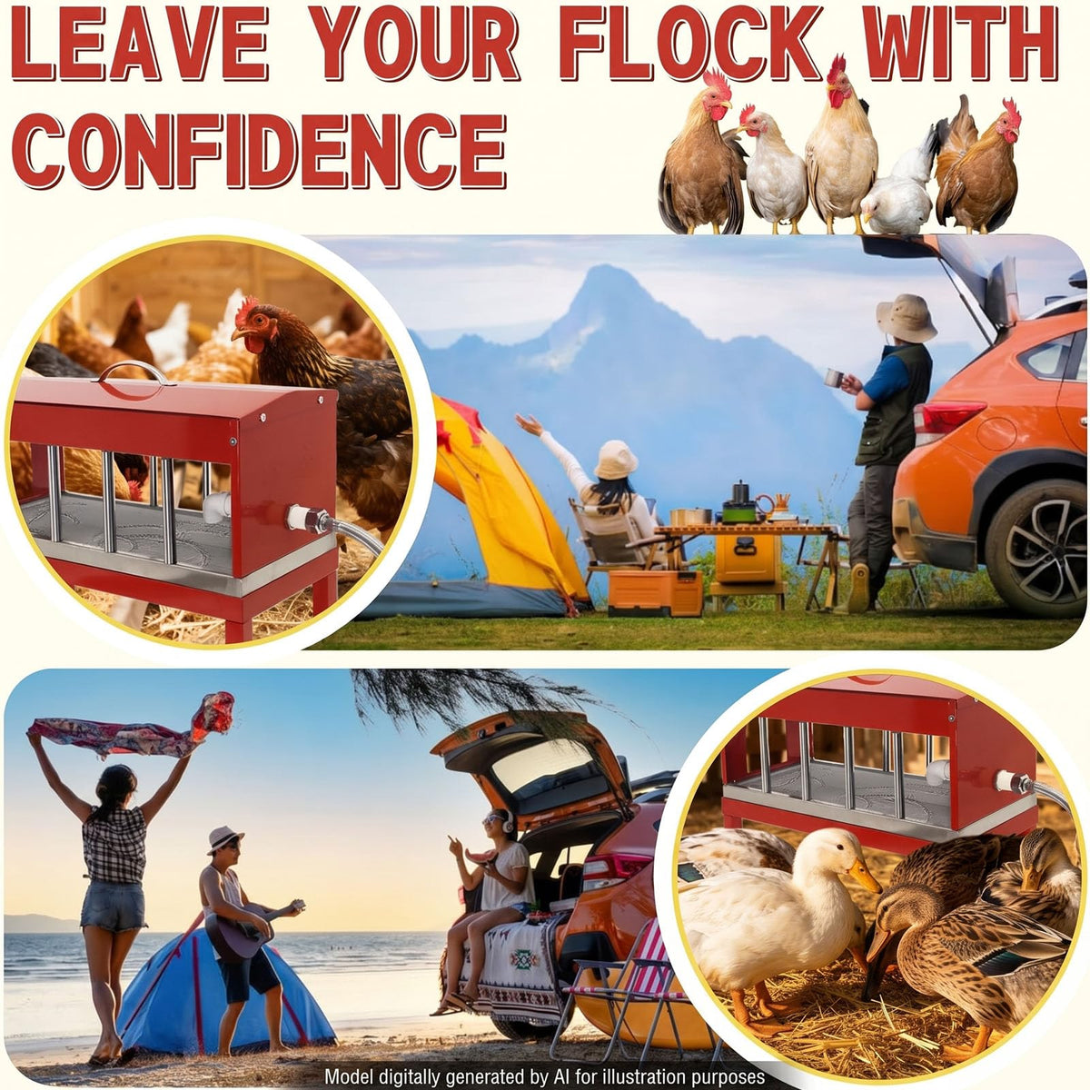 Automatic Chicken Waterer with Detachable Legs R493689