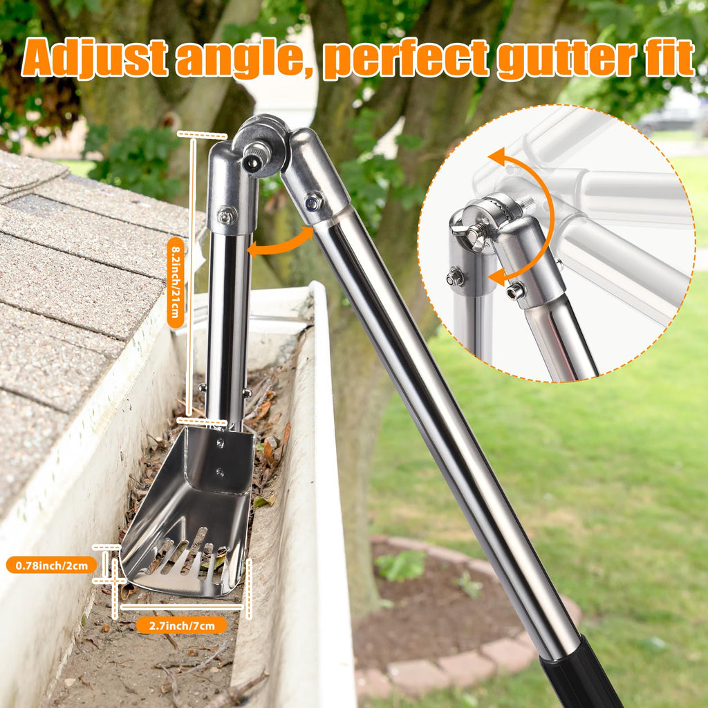 6.4FT Gutter Cleaning Tools with Extension Pole & Brush I33343