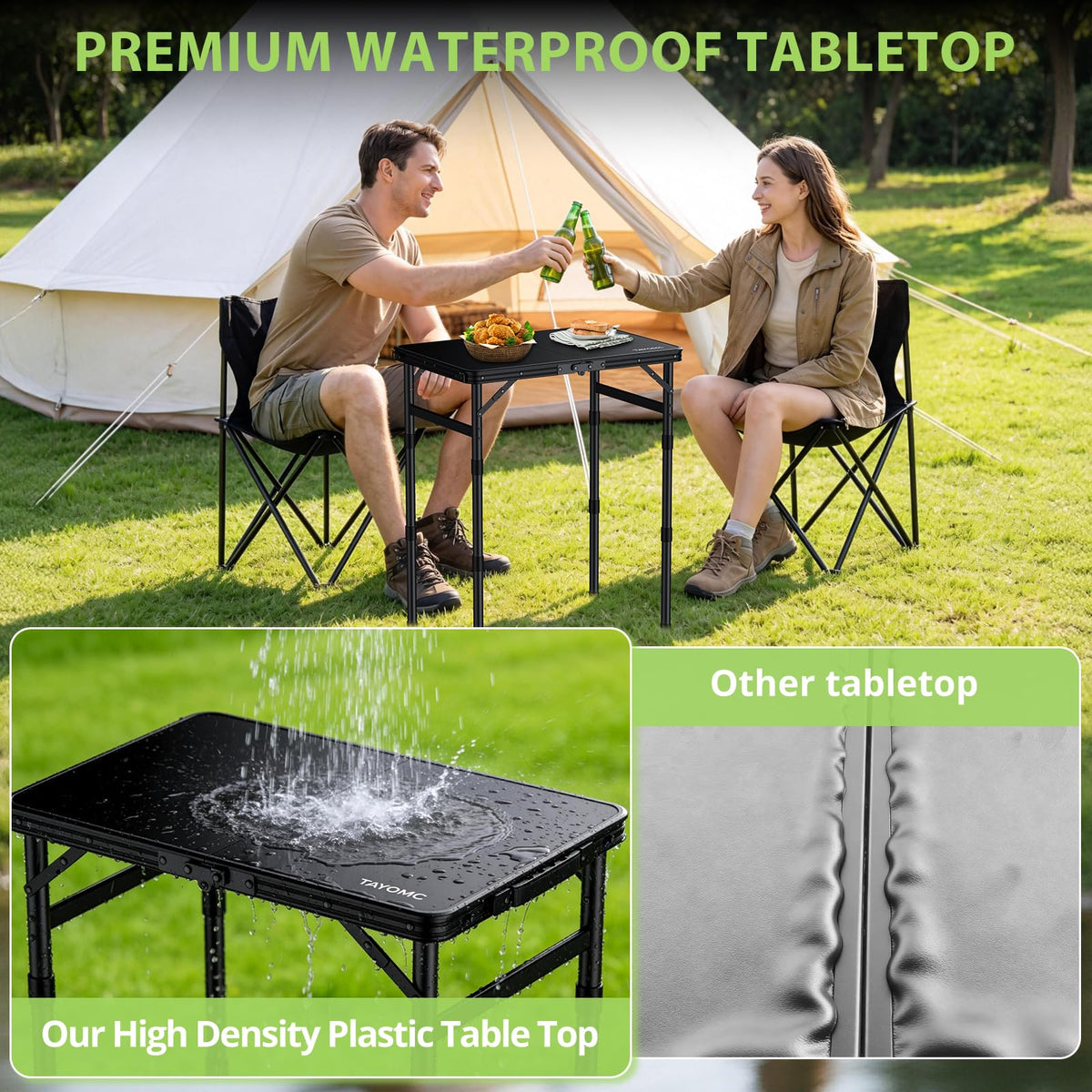 2ft Adjustable Folding Camping Table P2009