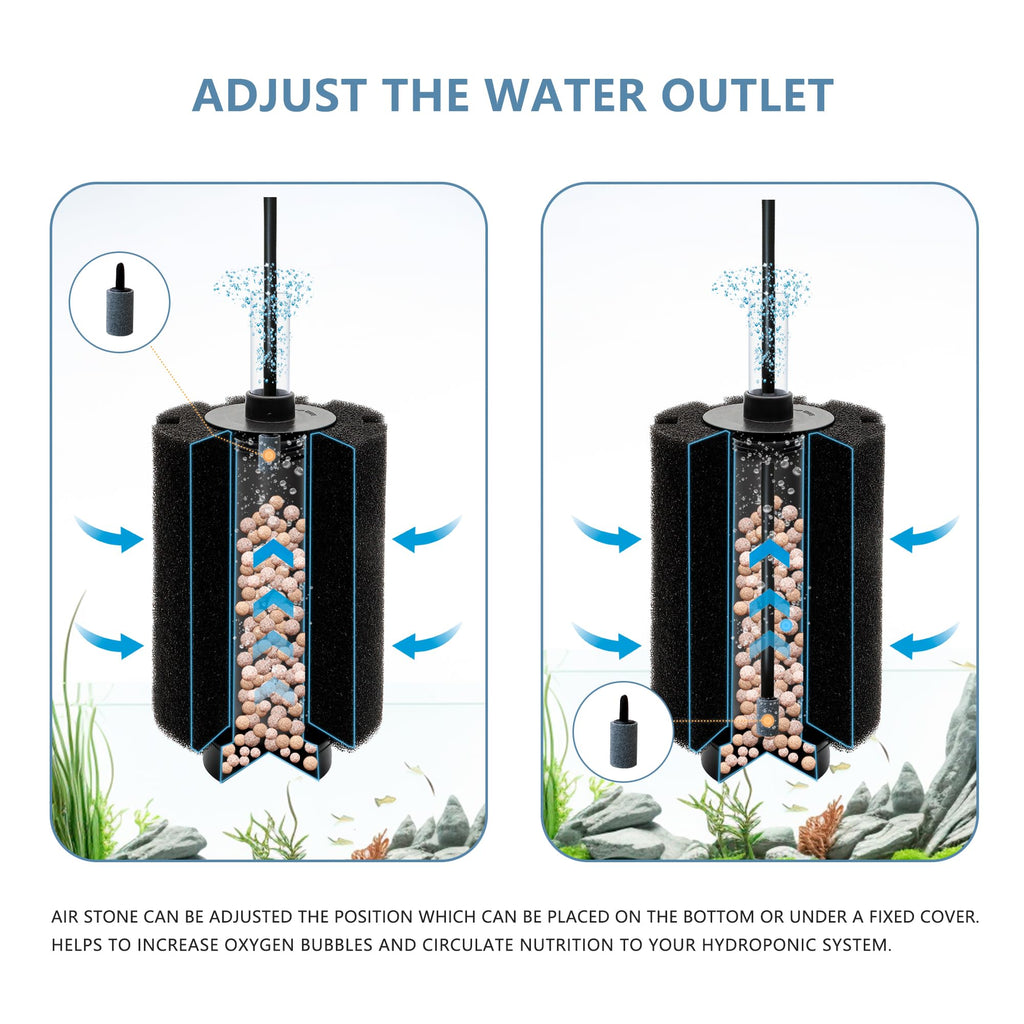 150 Gal Aquarium Sponge Filter with Air Stone Y6778