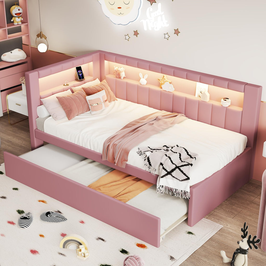 Pink Twin Size Daybed with Trundle B874989