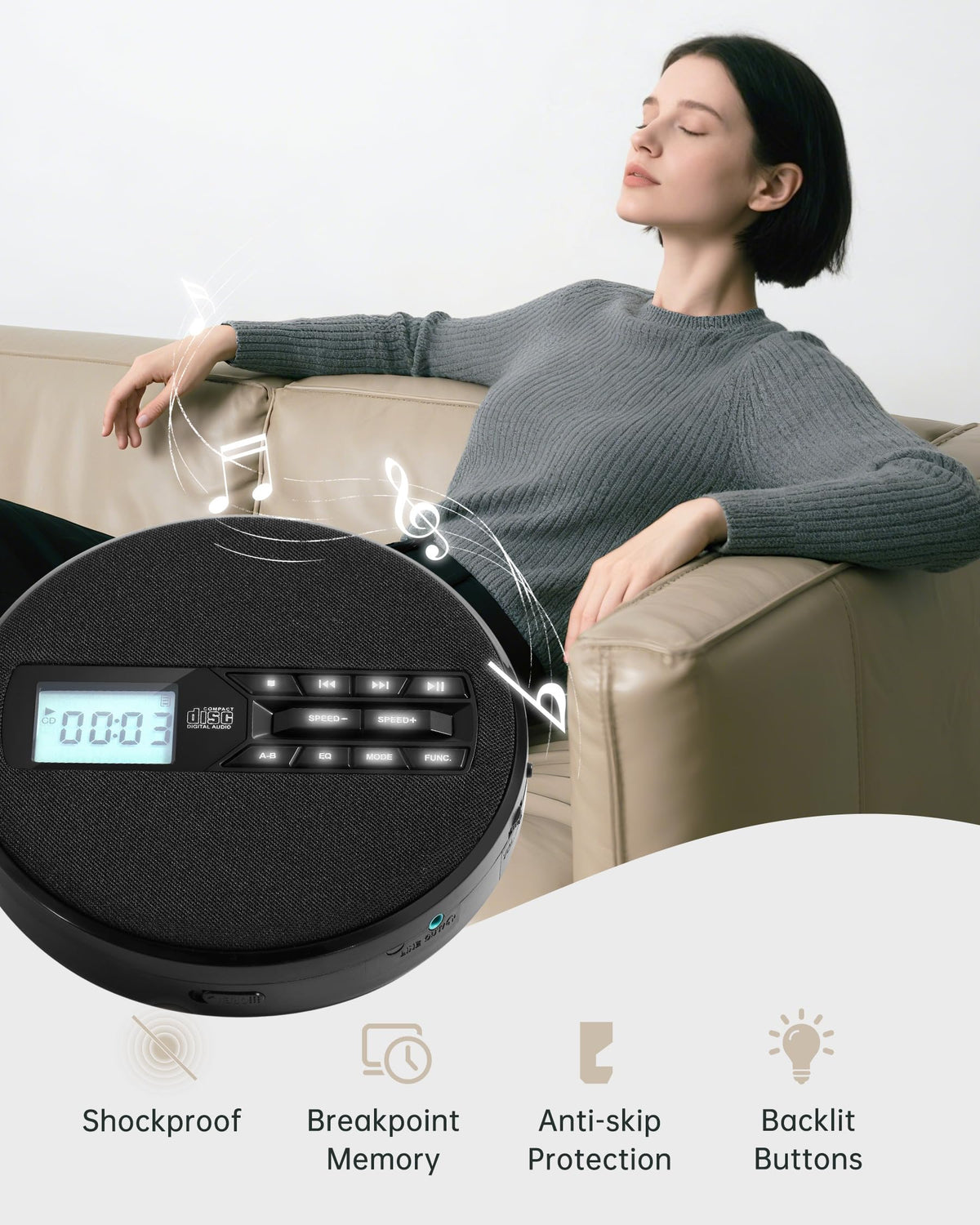 Portable CD Player with Speakers M849053