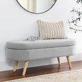 Oval Storage Bench with Rubber Wood Legs Q933216