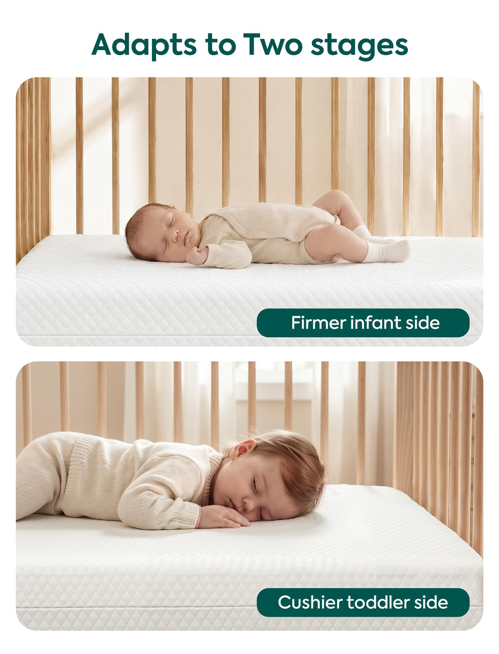 Dual-Sided Memory Foam Waterproof Crib Mattress G41305