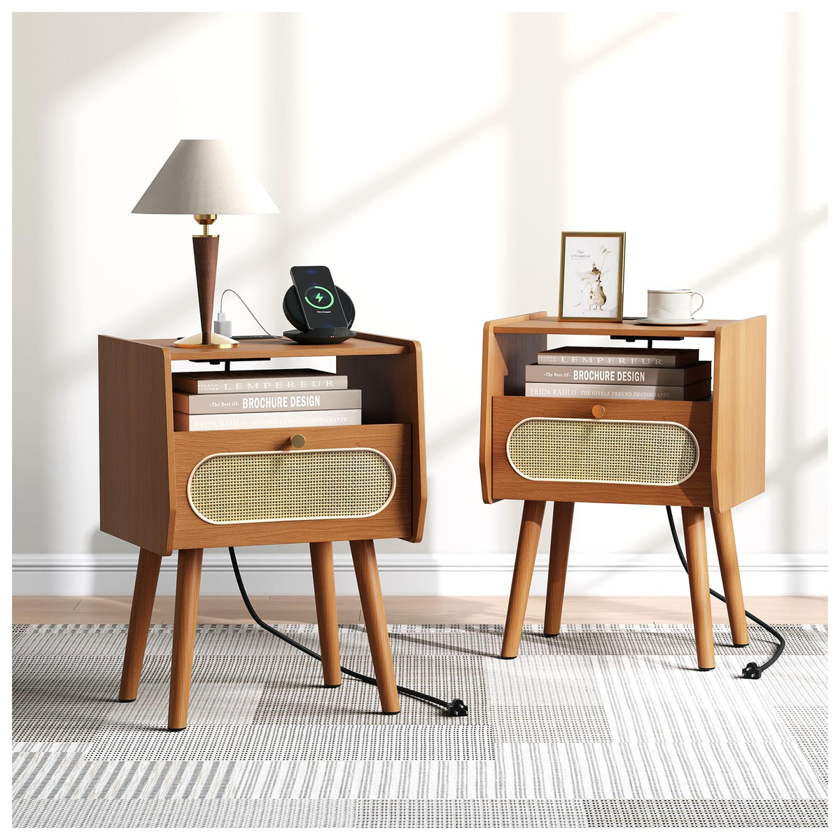 Mid Century Modern Nightstand Set of 2 X50146