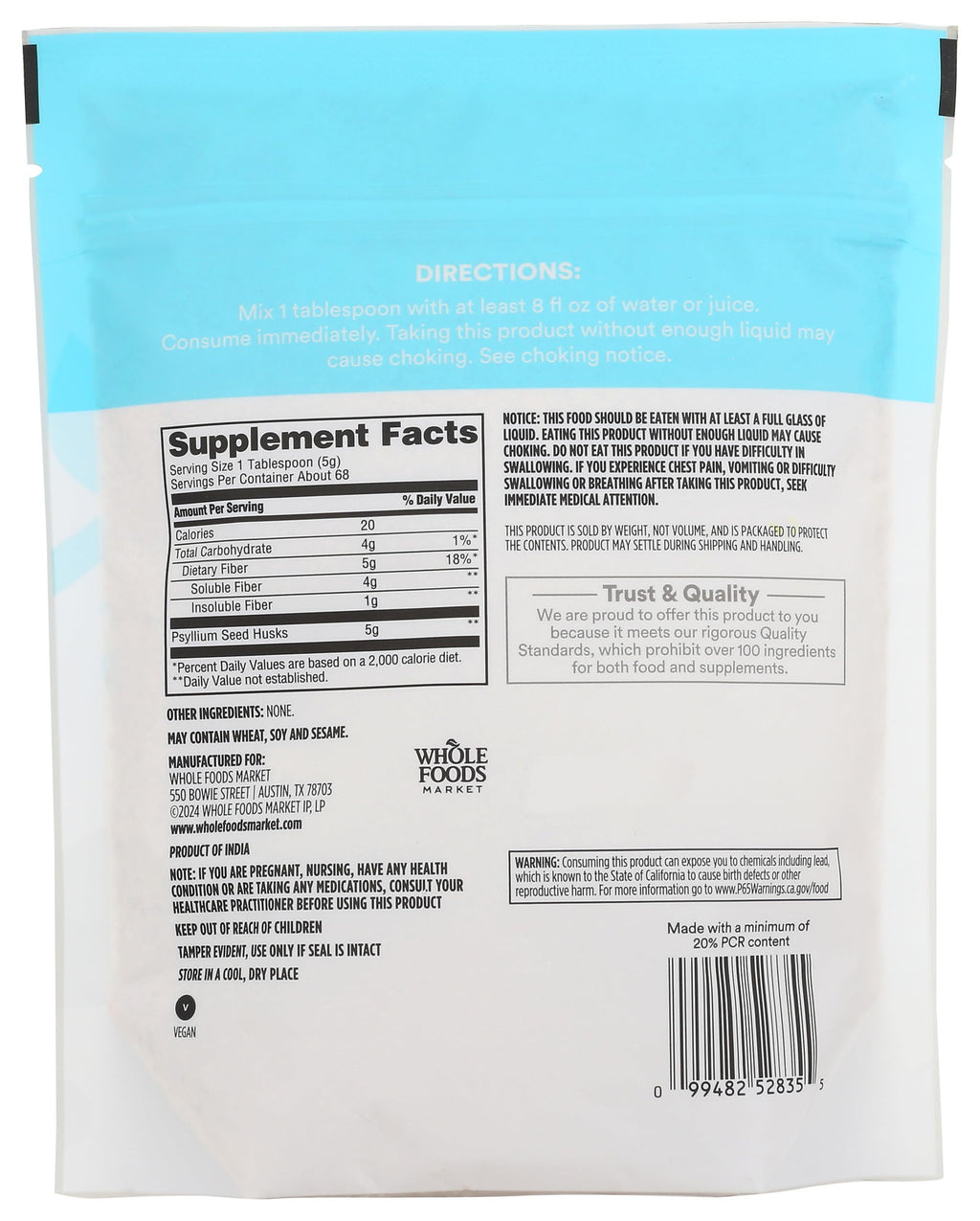 Psyllium Husk 12 Ounce B378