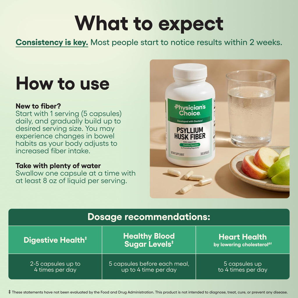 Vegan Psyllium Husk Fiber 300 Capsules V973