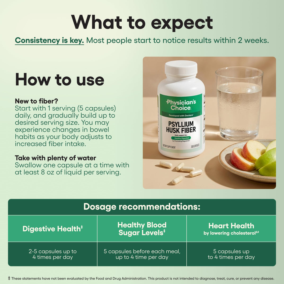 Vegan Psyllium Husk Fiber 300 Capsules V973