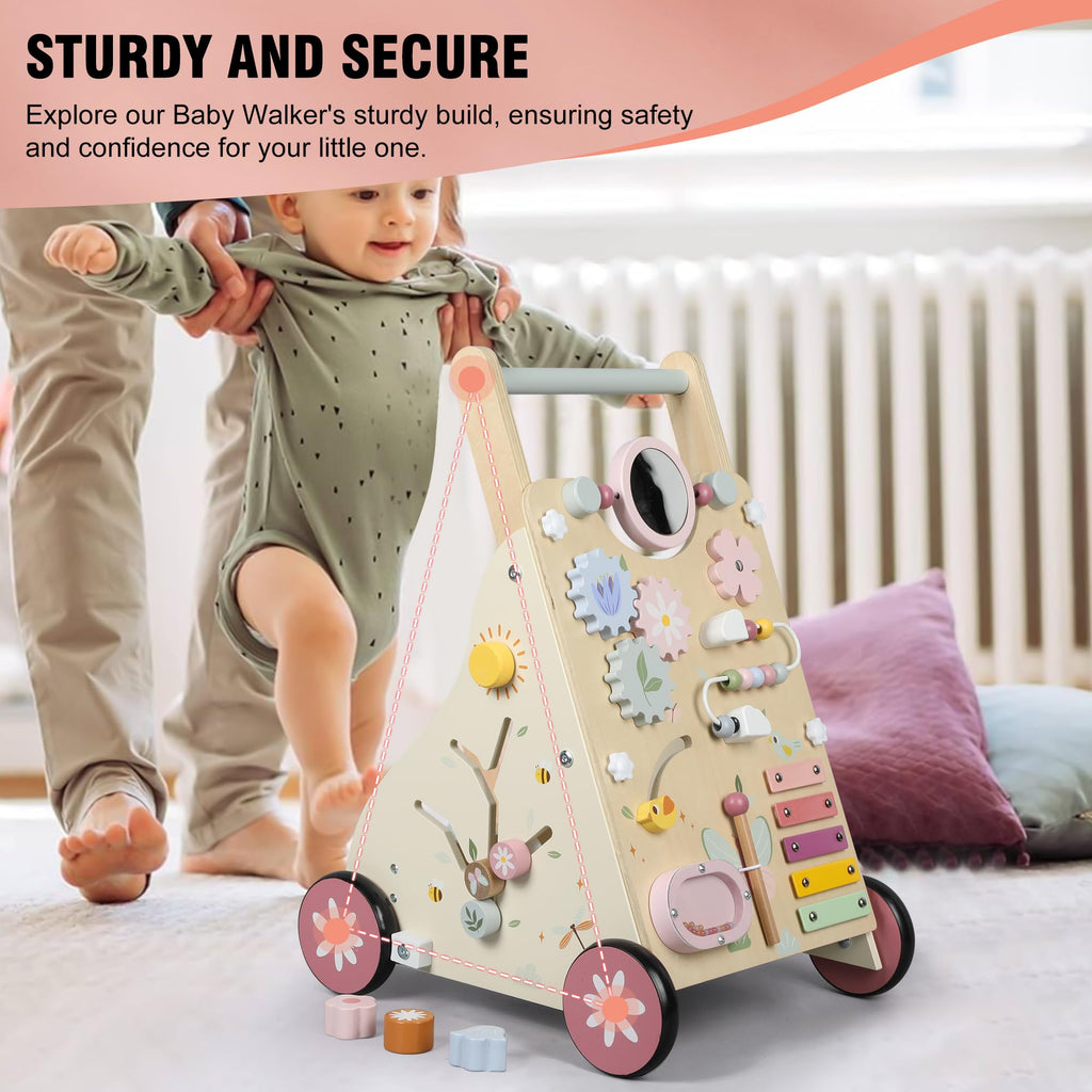 Wooden Baby Walker with Activity Center O6730
