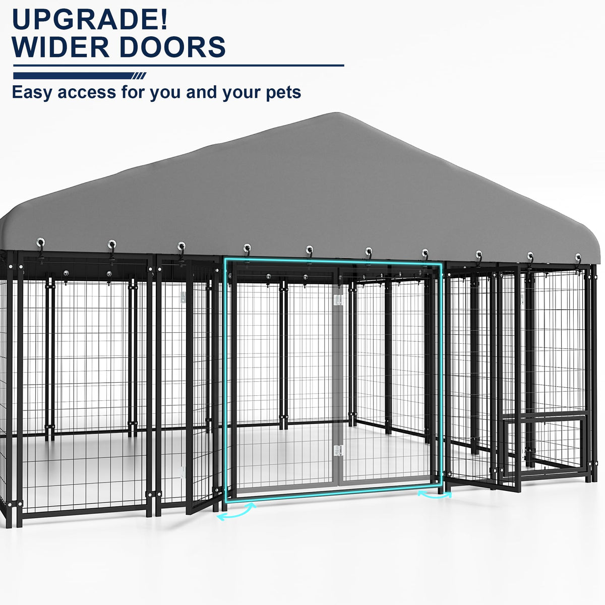10X10FT Double Door Dog Kennel with Roof J738