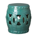 Teal Glazed Garden Stool U3126