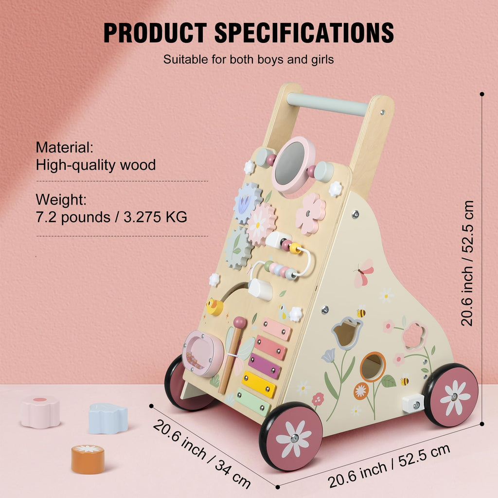 Wooden Baby Walker with Activity Center O6730