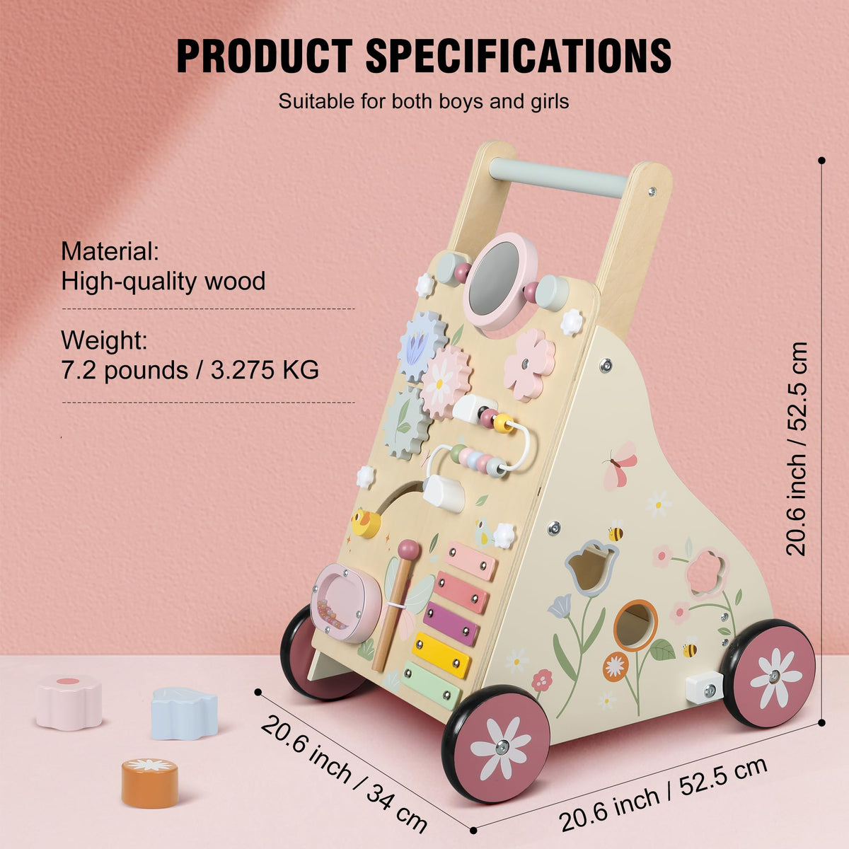 Wooden Baby Walker with Activity Center O6730