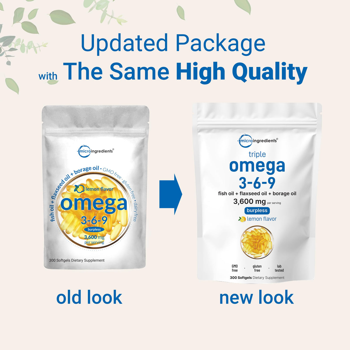 Omega 3-6-9 3600mg Lemon Flavor Softgels I52079