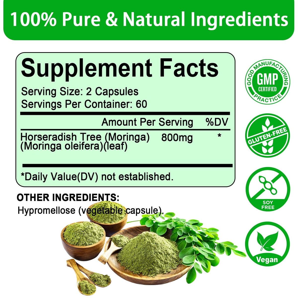 Moringa Capsules 800mg 120 Capsules K843