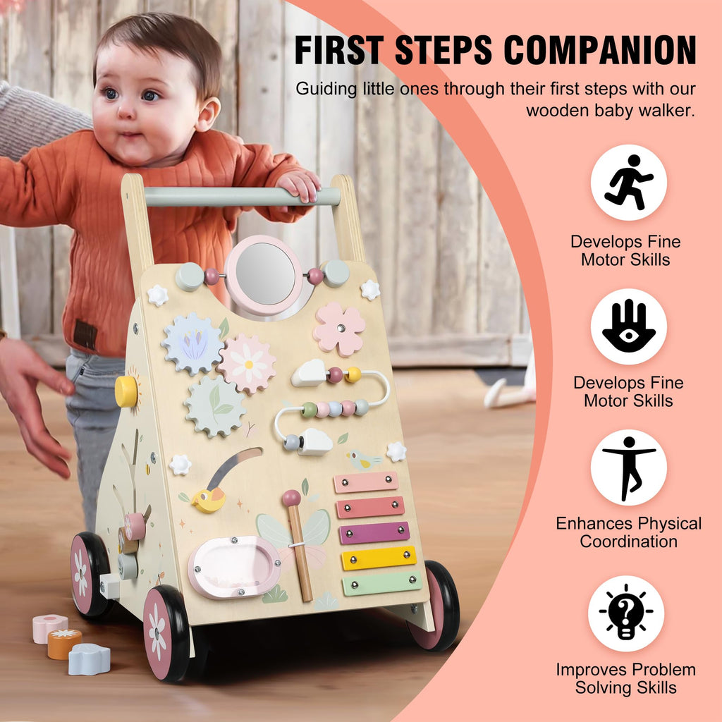 Wooden Baby Walker with Activity Center O6730
