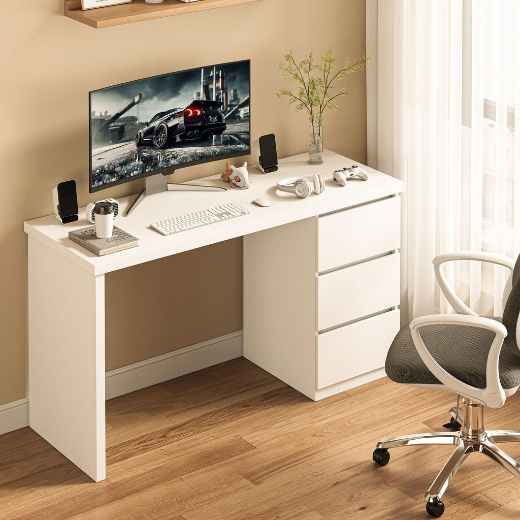 White Desk with Drawers D448507