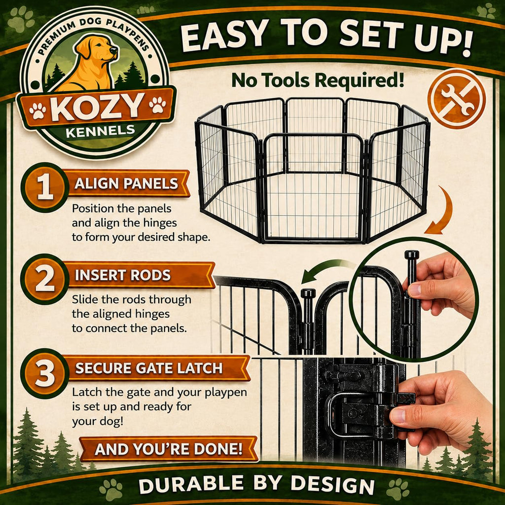 40 inch 16 Panels Heavy Duty Metal Dog Playpen H9315
