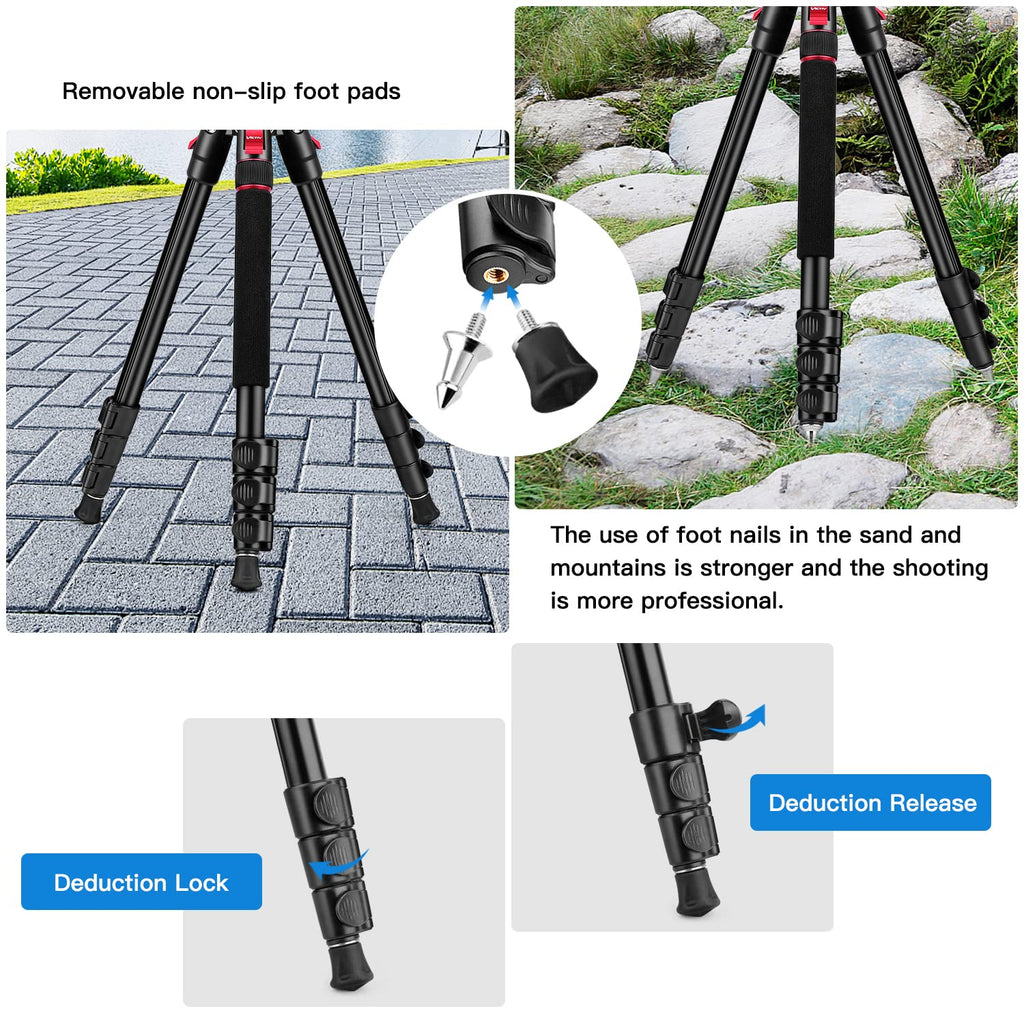 72" Heavy Duty Fluid Head Camera Tripod with Carry Bag X231189