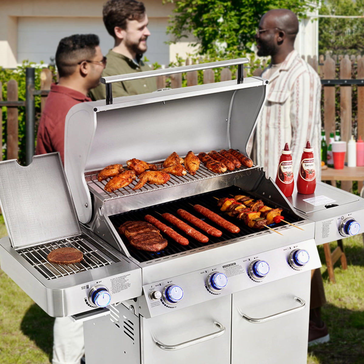 4+2 Burner Propane Gas Grill Stainless Steel S806