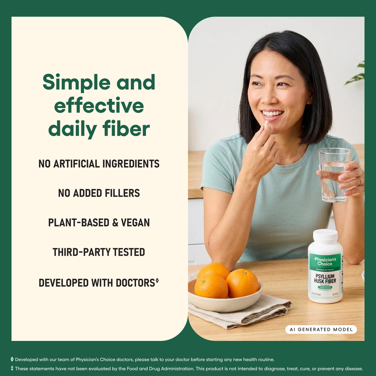 Vegan Psyllium Husk Fiber 300 Capsules V973