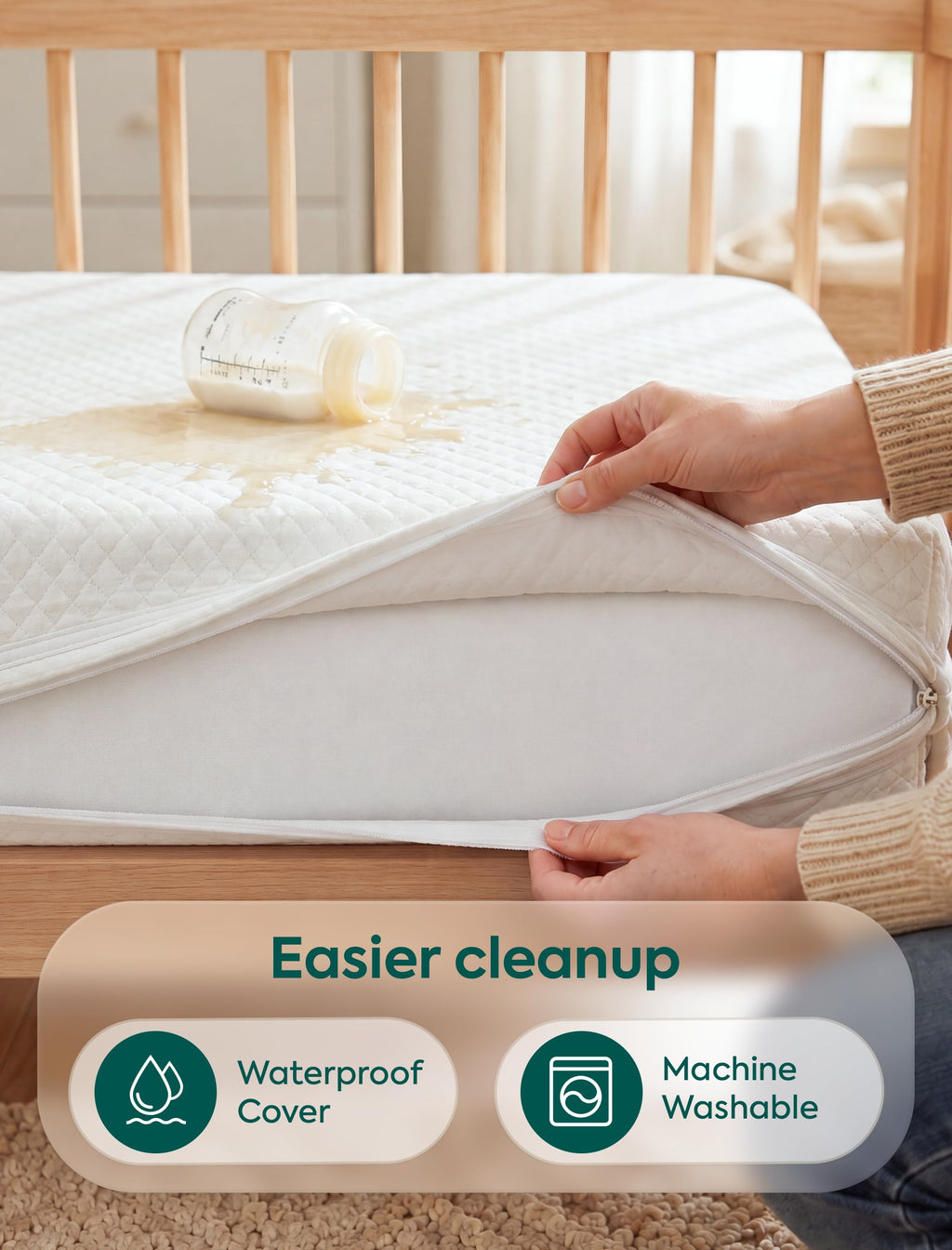 Dual-Sided Memory Foam Waterproof Crib Mattress G41305