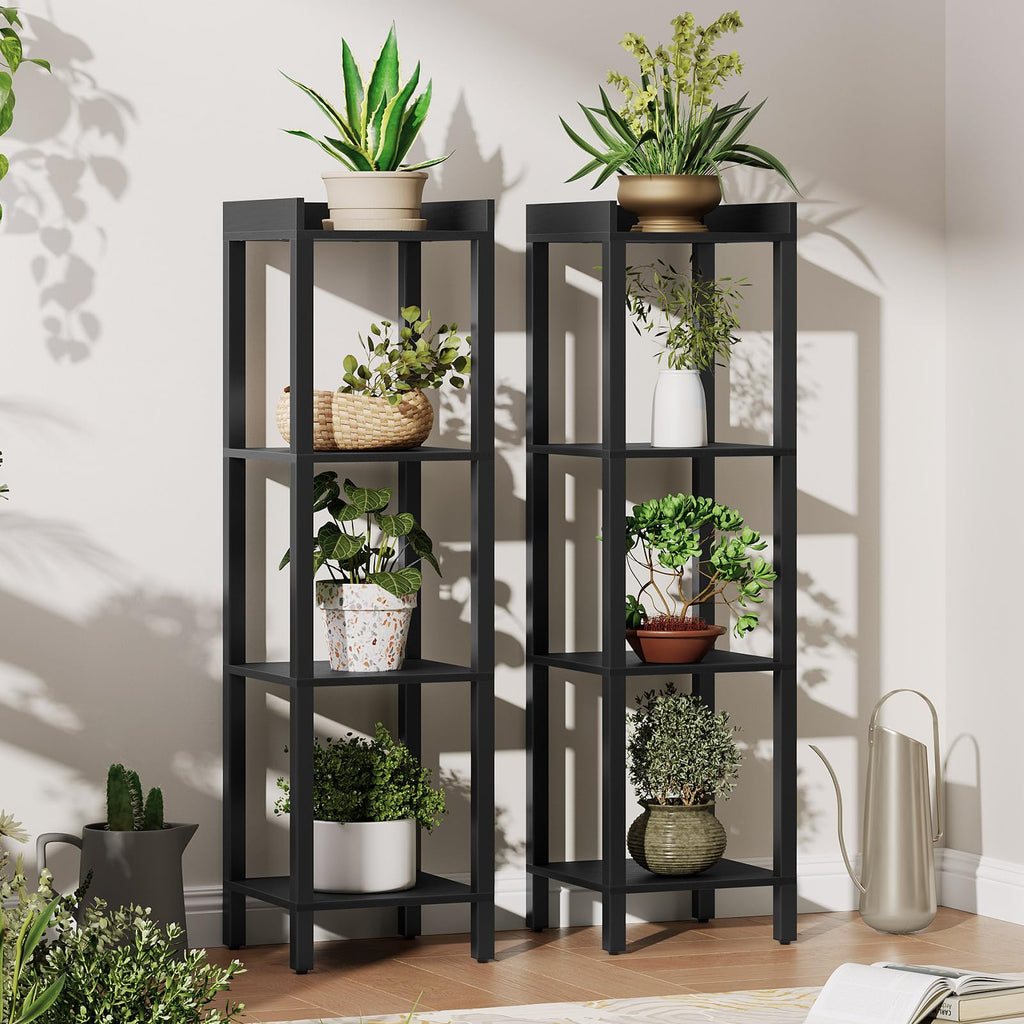Black 4-Tier Wooden Bookcase Q2296