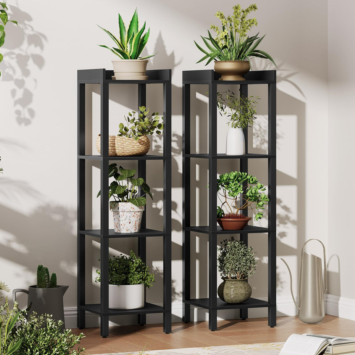 Black 4-Tier Wooden Bookcase Q2296