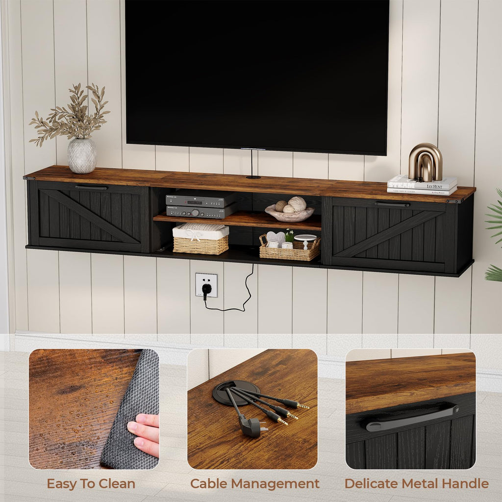 70" Black Floating TV Stand M223702